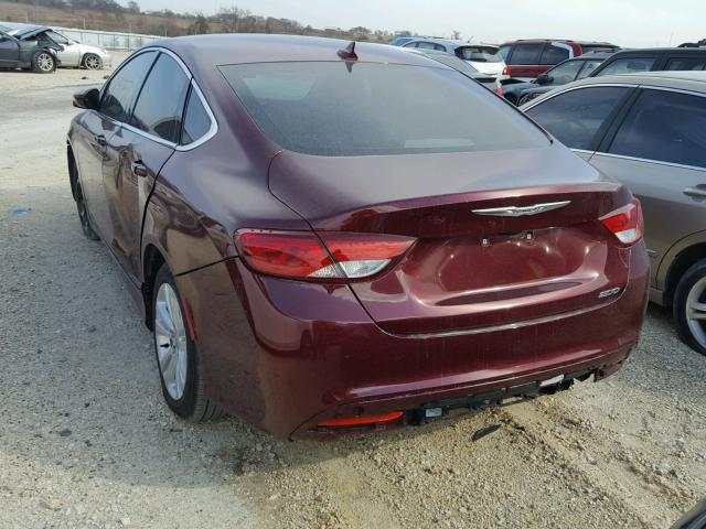 1C3CCCAB5GN178347 - 2016 CHRYSLER 200 LIMITE MAROON photo 3