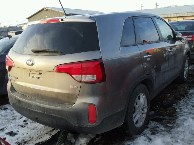 5XYKT3A61EG461178 - 2014 KIA SORENTO LX GRAY photo 4