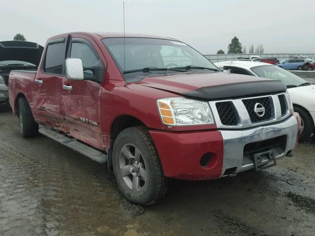 1N6AA07B55N507928 - 2005 NISSAN TITAN XE RED photo 1