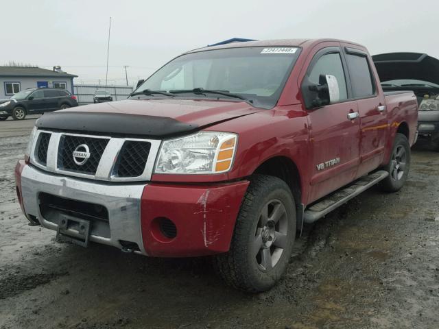 1N6AA07B55N507928 - 2005 NISSAN TITAN XE RED photo 2