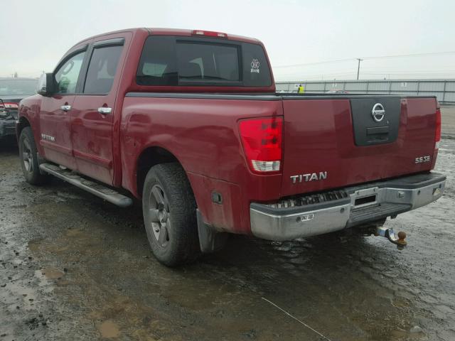 1N6AA07B55N507928 - 2005 NISSAN TITAN XE RED photo 3