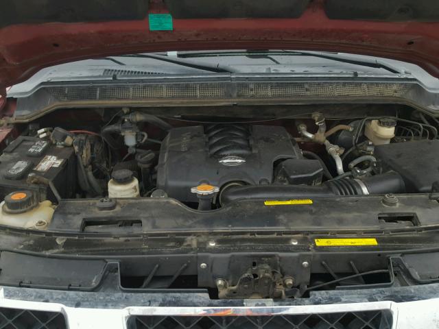 1N6AA07B55N507928 - 2005 NISSAN TITAN XE RED photo 7