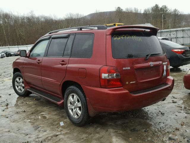 JTEHP21A670211419 - 2007 TOYOTA HIGHLANDER RED photo 3