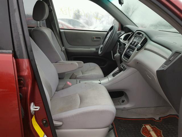 JTEHP21A670211419 - 2007 TOYOTA HIGHLANDER RED photo 5