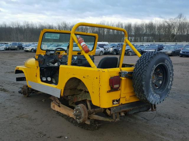 1JCCM87E2CT030913 - 1982 JEEP JEEP CJ7 YELLOW photo 3