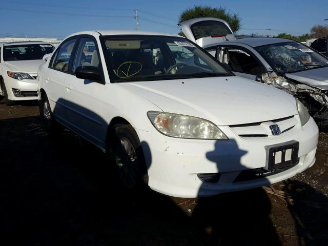 2HGES16575H563270 - 2005 HONDA CIVIC LX WHITE photo 1