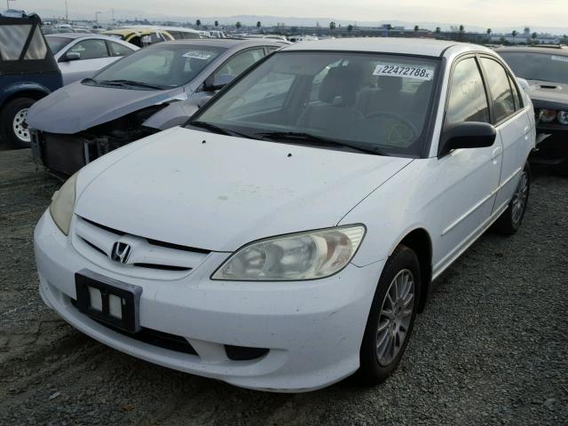 2HGES16575H563270 - 2005 HONDA CIVIC LX WHITE photo 2