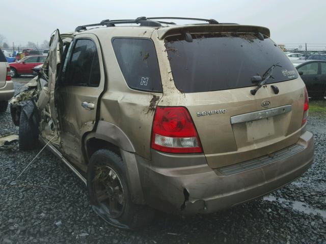 KNDJC733X35067920 - 2003 KIA SORENTO EX BEIGE photo 3