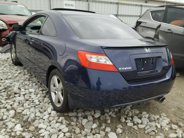 2HGFG12828H582206 - 2008 HONDA CIVIC EX BLUE photo 3