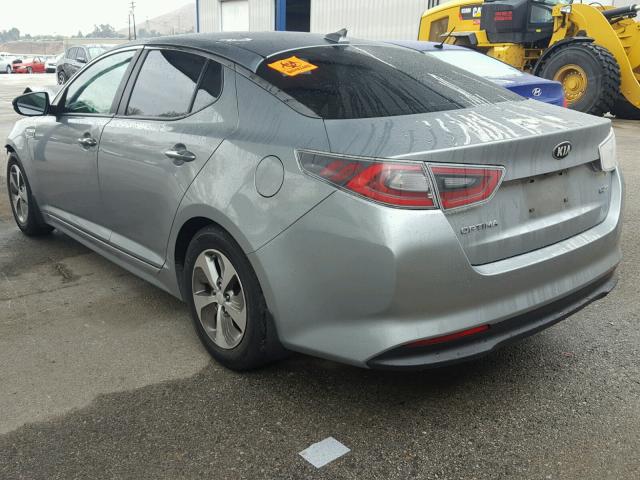 KNAGM4AD0E5070164 - 2014 KIA OPTIMA HYB GRAY photo 3