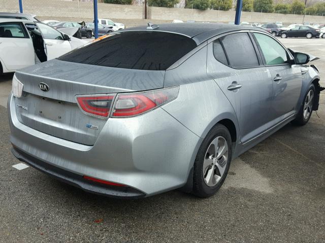 KNAGM4AD0E5070164 - 2014 KIA OPTIMA HYB GRAY photo 4