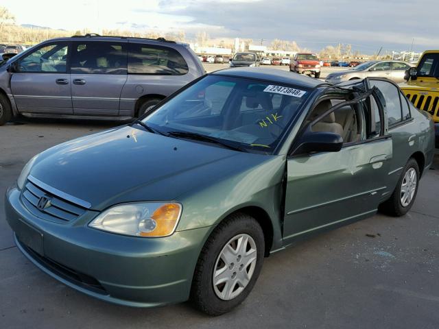 2HGES15653H548533 - 2003 HONDA CIVIC LX GREEN photo 2