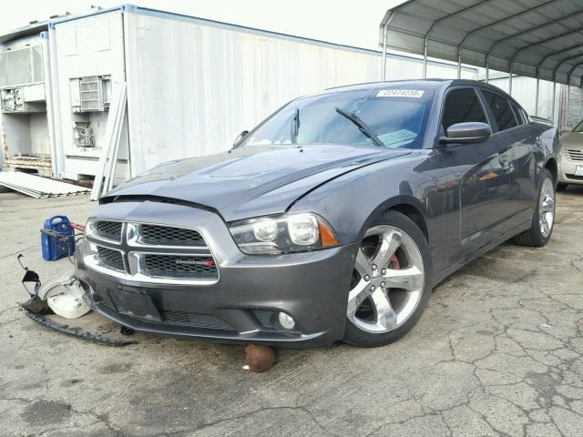 2C3CDXHG6DH714085 - 2013 DODGE CHARGER SX CHARCOAL photo 2