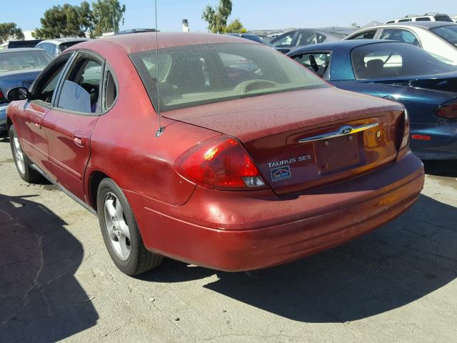 1FAFP55U71G275572 - 2001 FORD TAURUS SES BURGUNDY photo 3