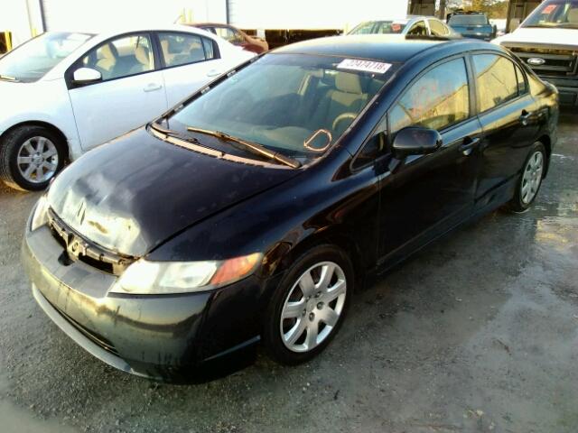 2HGFA16568H348913 - 2008 HONDA CIVIC LX BLACK photo 2