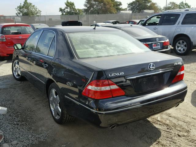 JTHBN36F355000185 - 2005 LEXUS LS 430 BLACK photo 3