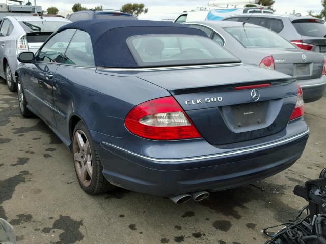 WDBTK75G36T071155 - 2006 MERCEDES-BENZ CLK 500 BLUE photo 3