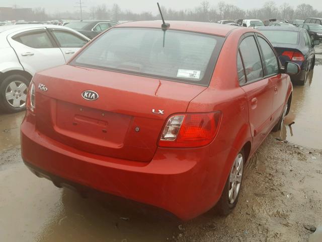 KNADH4A30B6734676 - 2011 KIA RIO BASE RED photo 4