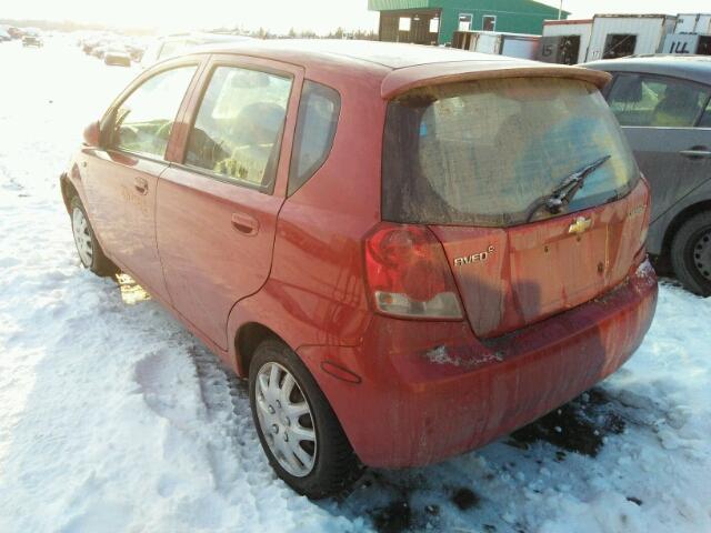 KL1TG62615B383981 - 2005 CHEVROLET AVEO LT RED photo 3