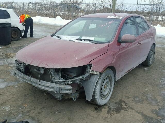 KNAFT4A23A5304093 - 2010 KIA FORTE LX RED photo 2