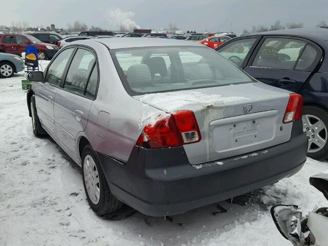 2HGES16674H932460 - 2004 HONDA CIVIC LX SILVER photo 3