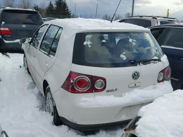 9BWEL41J694012550 - 2009 VOLKSWAGEN CITY GOLF WHITE photo 3