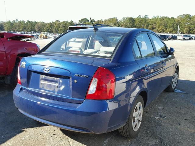 KMHCN4AC1AU460594 - 2010 HYUNDAI ACCENT GLS BLUE photo 4