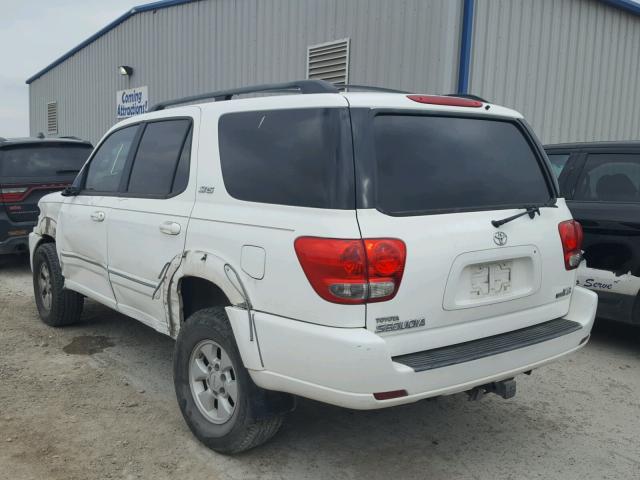 5TDZT34AX5S260543 - 2005 TOYOTA SEQUOIA SR WHITE photo 3