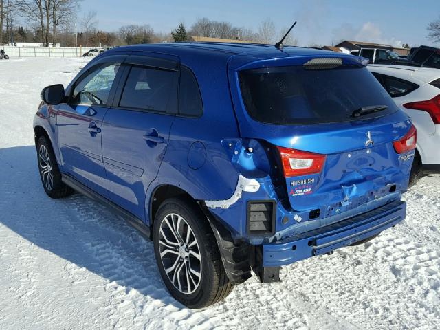 JA4AP3AU9GZ028964 - 2016 MITSUBISHI OUTLANDER BLUE photo 3