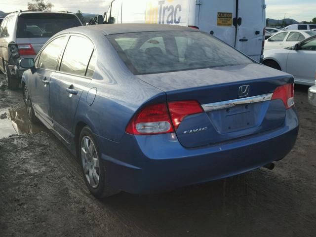 2HGFA1F52AH306468 - 2010 HONDA CIVIC LX BLUE photo 3