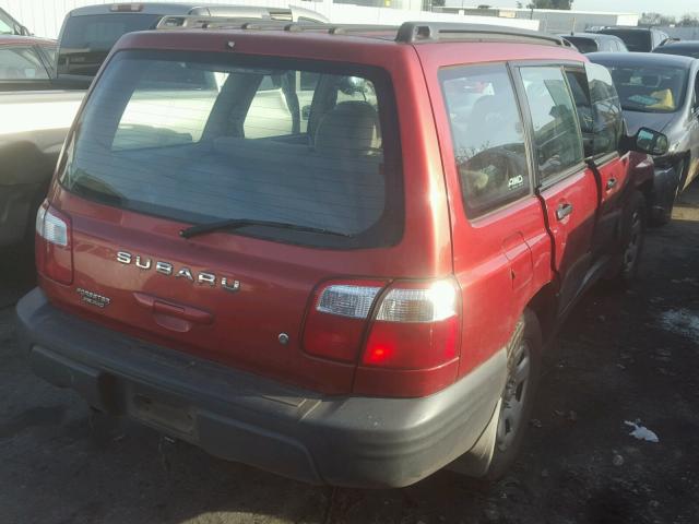 JF1SF63591G720509 - 2001 SUBARU FORESTER L BURGUNDY photo 4