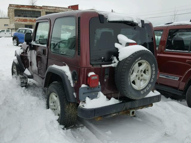 1J4FA39S23P333898 - 2003 JEEP WRANGLER C MAROON photo 3