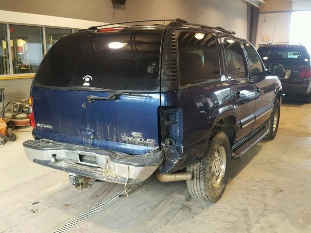 1GNEK13TX1R168132 - 2001 CHEVROLET TAHOE K150 BLUE photo 4