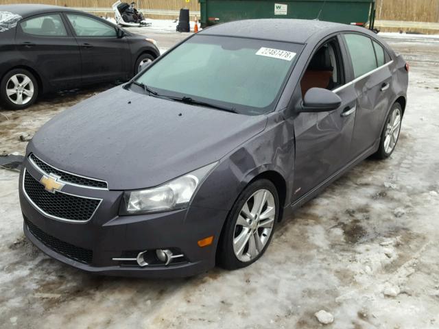 1G1PH5S96B7148642 - 2011 CHEVROLET CRUZE LTZ GRAY photo 2