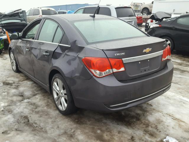 1G1PH5S96B7148642 - 2011 CHEVROLET CRUZE LTZ GRAY photo 3