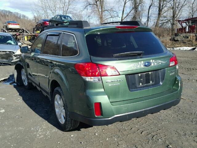 4S4BRBCC6B3340850 - 2011 SUBARU OUTBACK 2. GREEN photo 3