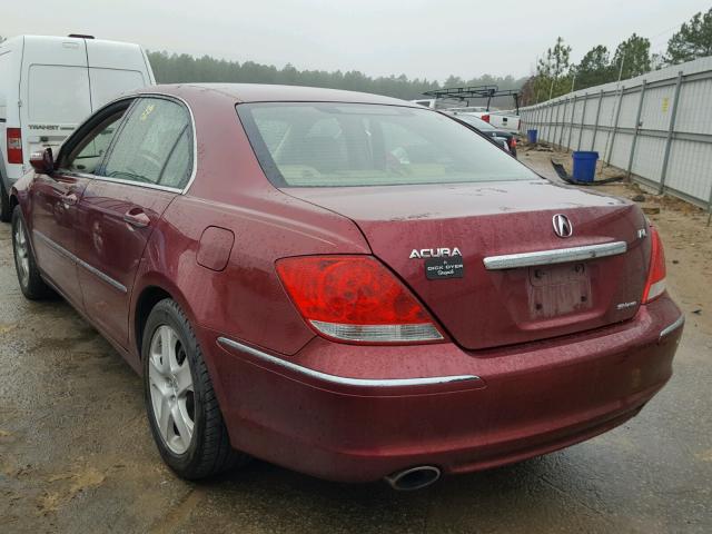 JH4KB16647C004838 - 2007 ACURA RL BURGUNDY photo 3