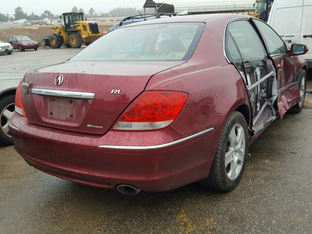 JH4KB16647C004838 - 2007 ACURA RL BURGUNDY photo 4