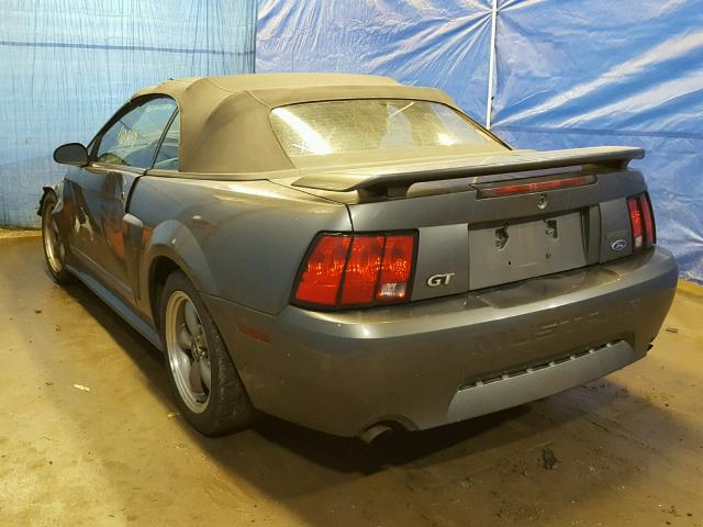 1FAFP45X63F444512 - 2003 FORD MUSTANG GT GRAY photo 3