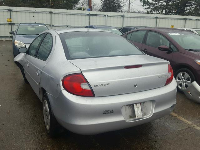 1B3ES46C61D226211 - 2001 DODGE NEON SE SILVER photo 3