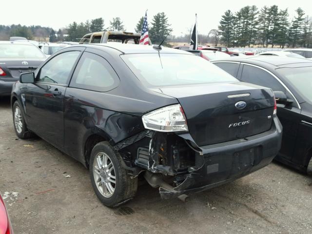 1FAHP33N38W218231 - 2008 FORD FOCUS SE BLACK photo 3