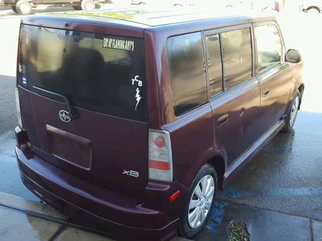 JTLKT334750177222 - 2005 TOYOTA SCION XB BURGUNDY photo 4