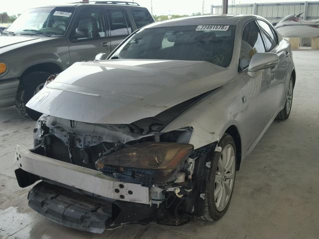 JTHBF5C20B5155637 - 2011 LEXUS IS 250 SILVER photo 2