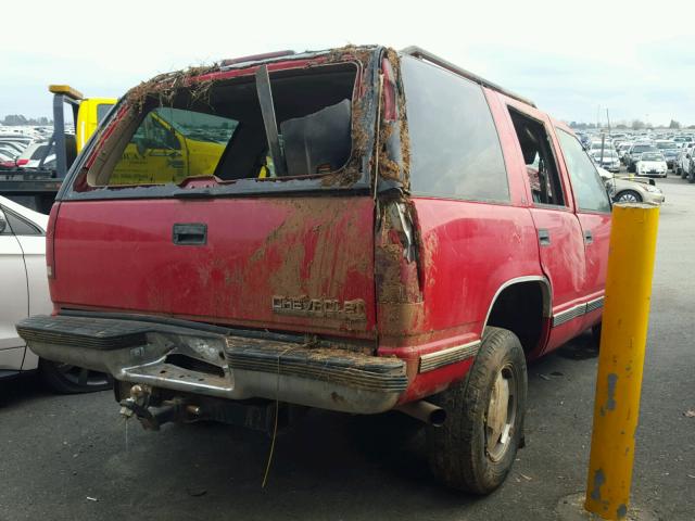 1GNEK13RXTJ414599 - 1996 CHEVROLET TAHOE K150 RED photo 4