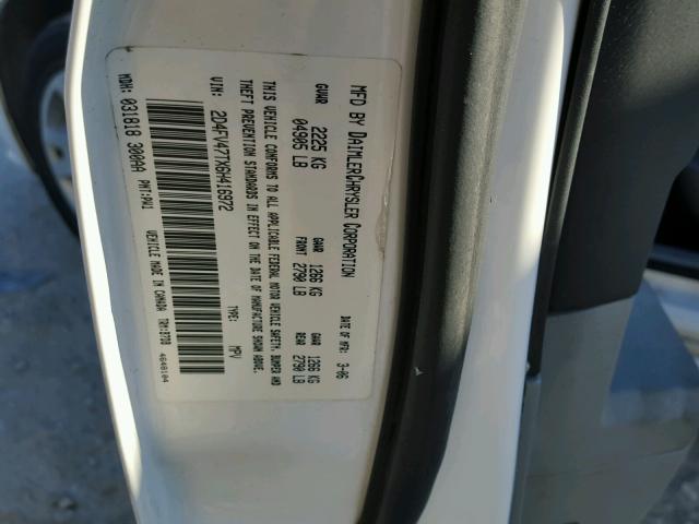 2D4FV47TX6H416972 - 2006 DODGE MAGNUM SE WHITE photo 10