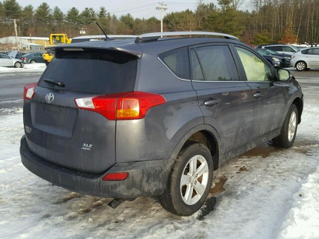 JTMRFREV5ED072293 - 2014 TOYOTA RAV4 XLE GRAY photo 4