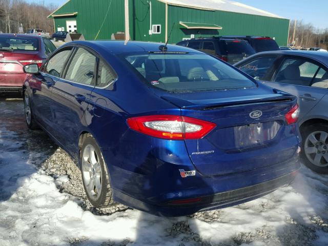 3FA6P0G78GR293946 - 2016 FORD FUSION S BLUE photo 3