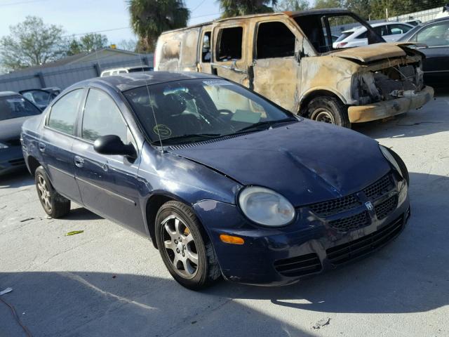 1B3ES56C85D223323 - 2005 DODGE NEON SXT BLUE photo 1