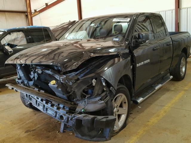 1C6RD6HT5CS110412 - 2012 DODGE RAM 1500 S BLACK photo 2