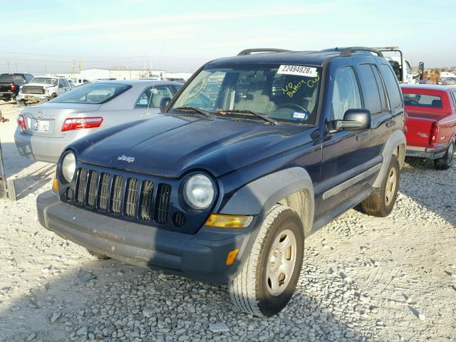 1J4GL48K07W500552 - 2007 JEEP LIBERTY SP BLUE photo 2